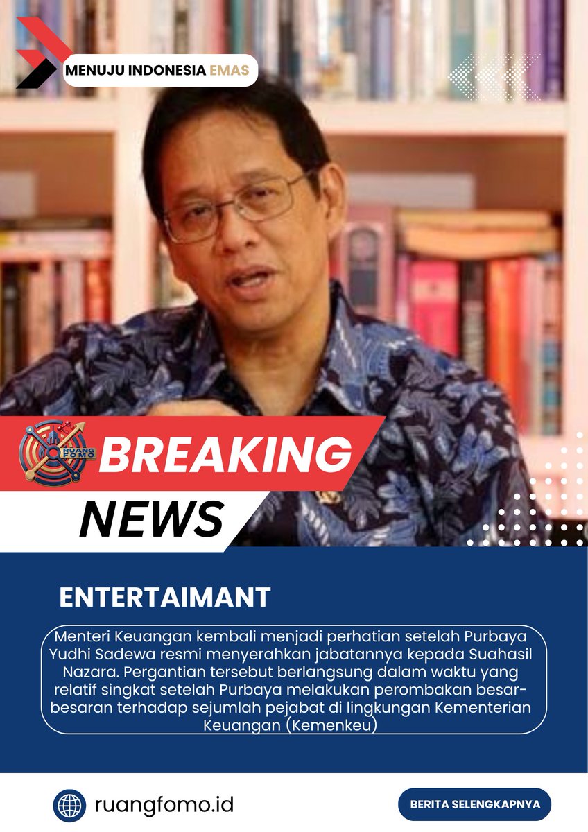 ruangfomo62's tweet photo. Terkuak Alasan Purbaya Dicopot

Berita selengkapnya : https://t.co/LE7a2yPxx7
Berita lainnya di : https://t.co/w5lVtIBZhW https://t.co/v0knVT4dqD