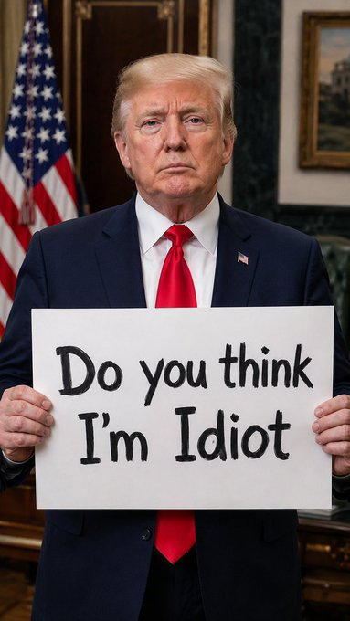 AblaviNadia's tweet photo. What do you think about Donald Trump?

A) Strong Leader 💪 

B) An Idiot 🤬 https://t.co/DZsOYhTXtA