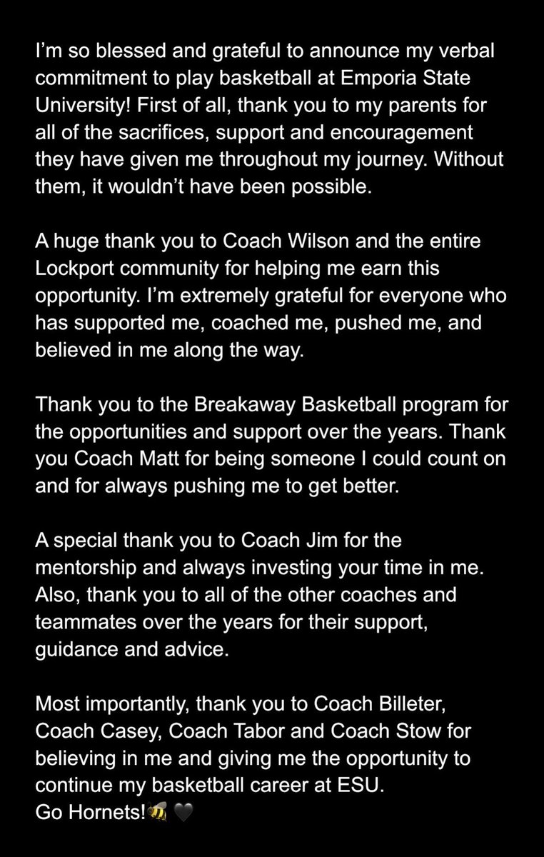nedas__venckus's tweet photo. Go Hornets!!🐝 #committed @lockport_hoops @BreakawayBball @CoachBilleter @CSchlatter22 @Coach_JTabor @JordanStowe4 @ESUMensBBall https://t.co/UY1y3wm3rr