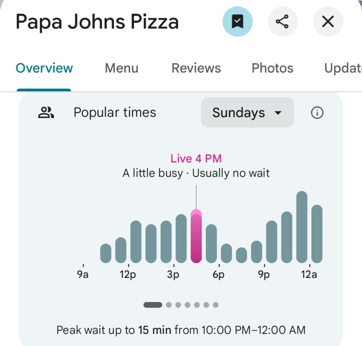 PenPizzaReport's tweet photo. Several pizzerias nearby the Pentagon are reporting slightly above average traffic. Except for Nighthawk Brewery and Pizza, which is reporting high traffic. 

Freddies Beach Bar is reporting average traffic at this time.

As of 4:47pm ET https://t.co/SLFdwAJGbJ