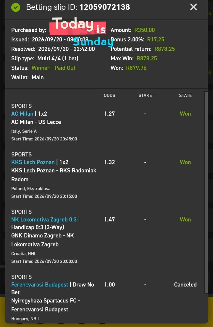 Gnbhengu's tweet photo. MORE AND MORE
💥🍏Boom🍏💥
Congratulations if you followed.
#Surecase #Easybet
18 + | T&Cs Apply https://t.co/7KkESn6RVT
