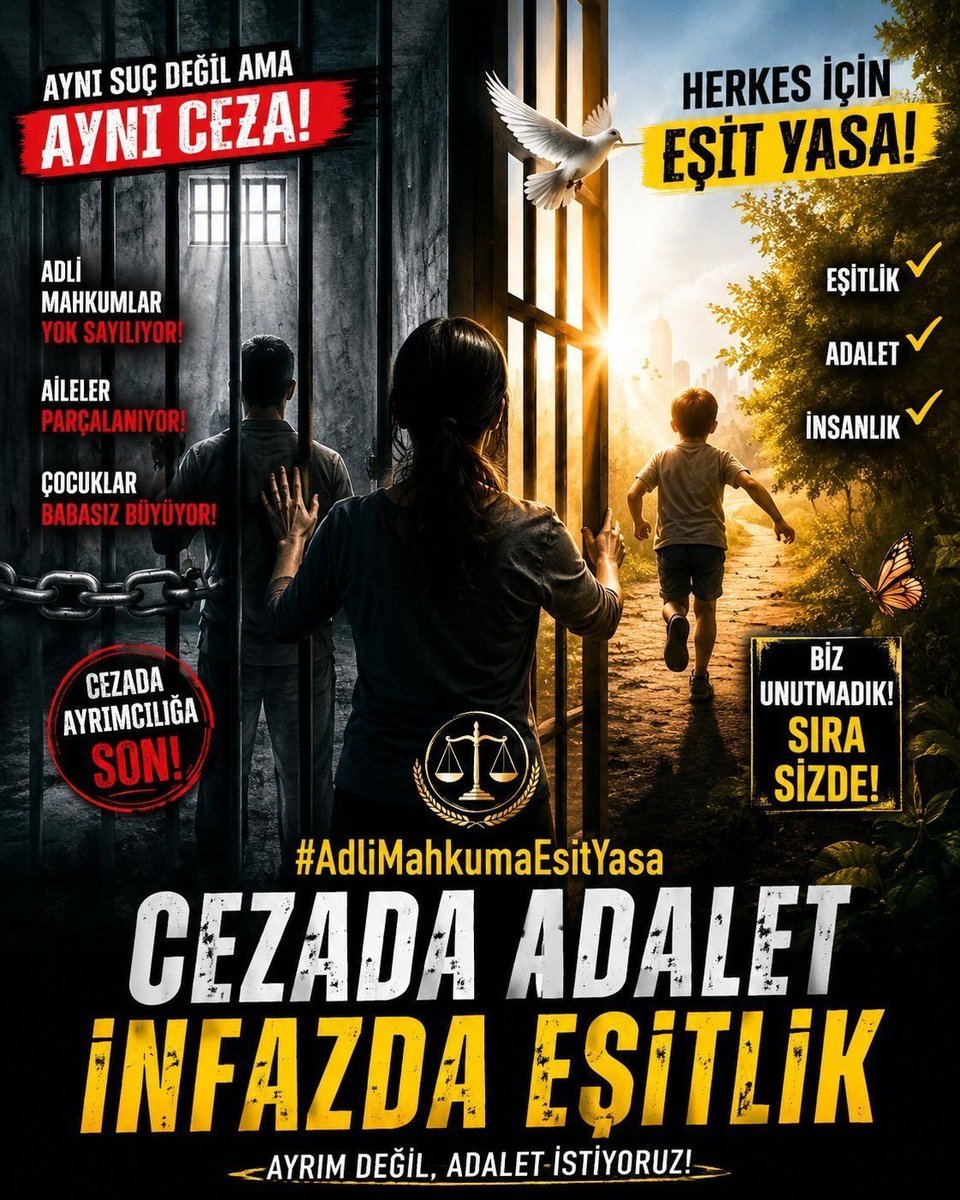 Fatihkubr's tweet photo. @mustafaelitas Adalet öç almak değil, ıslah etmektir. 5275 sayılı Kanun 107/12-13 maddeleri kişiye ikinci bir şans tanımıyor, umudunu elinden alıyor. Orantılı ceza ve infaz esnekliği istiyoruz. #ŞTGA #AdliMahkumaEşitYasa CEZADA ADALET İNFAZDA EŞİTLİK https://t.co/dT6NqL2ZEo