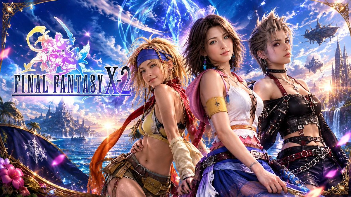 RavenDarkness0's tweet photo. Final Fantasy X-2 as real life made from AI do not steal!!! 💜🖤🩷 https://t.co/lSvKUZJDUS