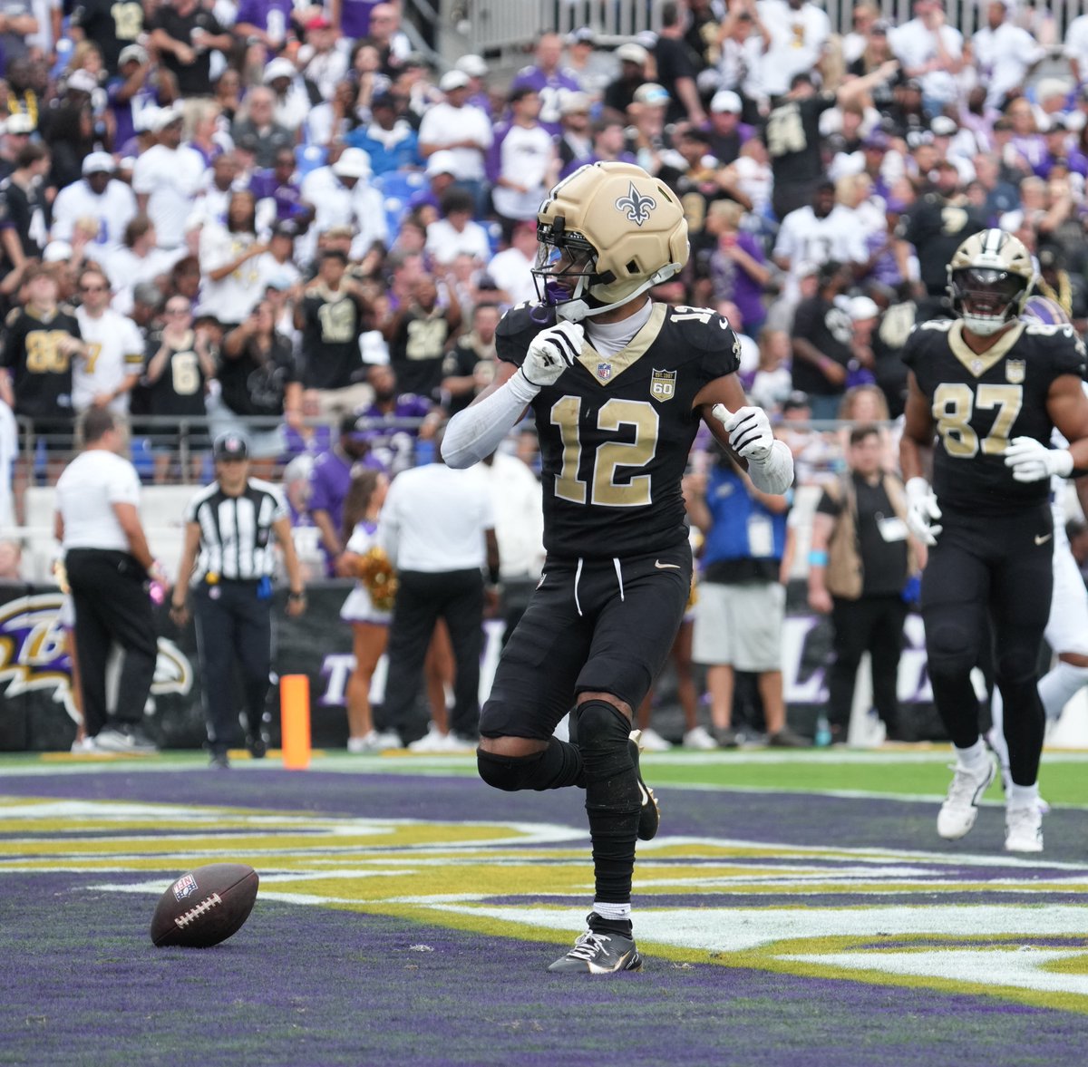 UnderdogNFL's tweet photo. Chris Olave after beating the Ravens, via @Matthew_Paras:

"I feel like since I’ve been here, we haven’t beaten a good team. … This is huge for us." https://t.co/EBCe0lcrm7