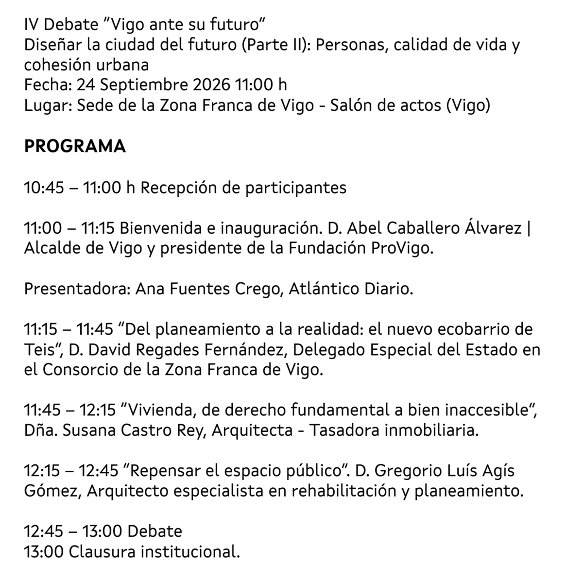 Provigo's tweet photo. 🏙️ Quedan pocos días.
Este jueves 24/09 celebramos el IV Debate “Vigo ante su futuro”: Personas, calidad de vida y cohesión urbana.
Vivienda, transformación urbana y espacio público, en el centro del debate.
¿TE LO VAS A PERDER?👉 https://t.co/mSJD4NvbRn https://t.co/4QF22zYGlG