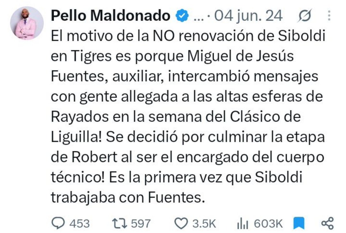 jeduardogalvan's tweet photo. Estoy en posición de confirmarles que @Pellomaldonado recibió dinero por parte de Tigres para inventar este chisme y generar su salida. 

El señor @Antonio_Nelli también recibió $$$$

En las siguientes semanas saldrá más información al respecto. https://t.co/4ugiSudBjb