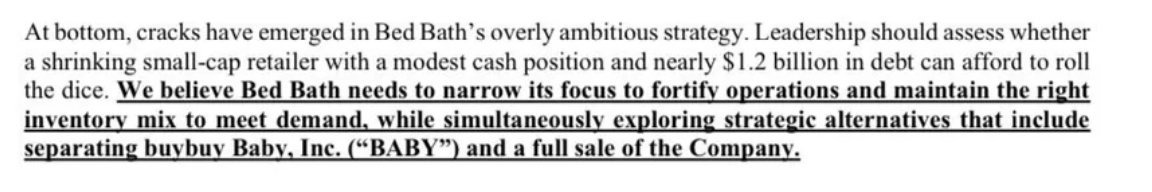 PhantomBlack699's tweet photo. Ryan Cohen's letter to BBBY 👇

The $1.2bn in debt at the time was entirely the notes that were issued in 2014

Every dollar of those notes was created for the sole purpose of buybacks

Gustavo and Tritton continued accelerating the share repurchases despite the company burning cash

JPMorgan worked extensively with Gustavo on the buybacks

JPMorgan were the underwriters of the notes

JPMorgan were used by Ryan Cohen to sell his position, and they leaked the news to everyone before the sale hit the market publicly

JPMorgan's head of Global M&A was concerned about Ryan Cohen and asked the BBBY board what their plan was to deal with him

JPMorgan and MSC have colluded for fraud historically

JPMorgan were removed as senior lenders by Sixth Street in early 2023 after a tug of war for control over the estate

The lookback period for fraudulent conveyance in Chapter 11 is around 90 days, 90 days before Chapter 11 filing on April 23rd 2023 is Monday 23 January 2023, right at the time Sixth Street raised capital to pay JPMorgan to stop them forcing the company into Chapter 7

The HBC deal was facilitated to clear ABL obligations

All the pieces indicate that JPMorgan fucked up, bad and dug themselves deeper. 

JPMorgan have paid billions in settlements since 2014.

They will pay the waterfall for their reprehensible actions.