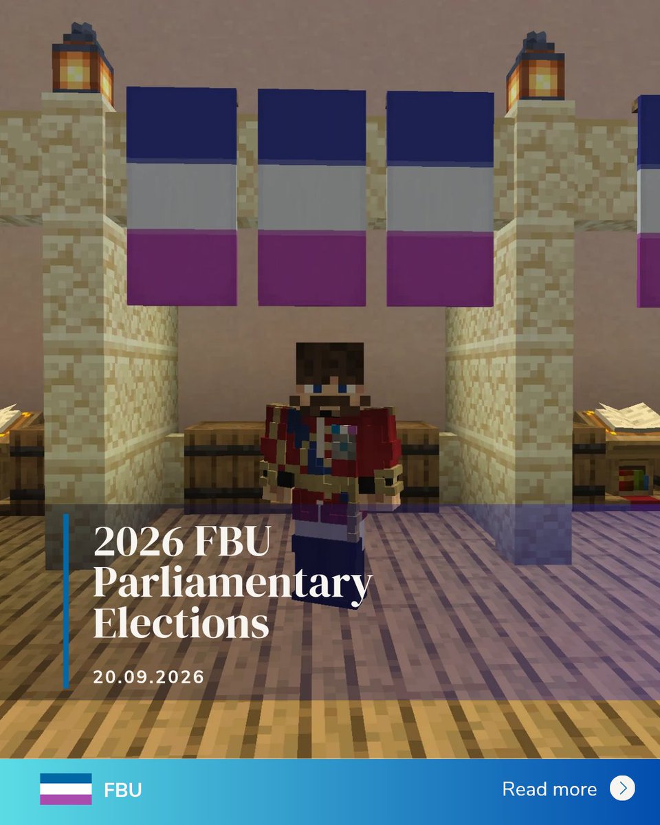 FBUgov's tweet photo. The 2026 FBU parliamentary elections are taking place from 20 to 21 September. This post presents the parties and candidates running for the 9 seats in the Șuetă.

📰 Live Blog: https://t.co/mm5yNUl4Ac

#FBU #FrățiaBlocurilorUnite #BrotherhoodOfTheUnitedBlocks #Micronation https://t.co/UHG2XNgvXl