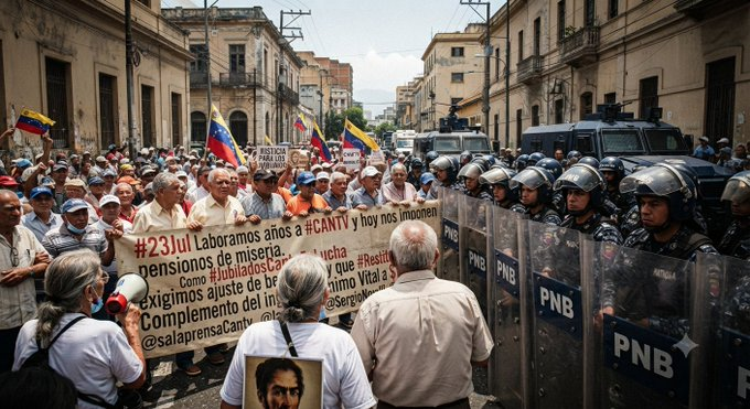 MarcoCeballo's tweet photo. #21Sept #85Dias Dilación Maliciosa! El silencio y Mesas sin Respuestas Formales por parte de la Junta Directiva de #CANTV no Detendrán la Protesta Legítima del #JubiladosCantvEnLucha #RestituyanElBono Complemento al Ingreso Mínimo Vital a $200 @Defensoria_Vzla @TAMARA_SUJU @NTN24 https://t.co/shat2kaJij
