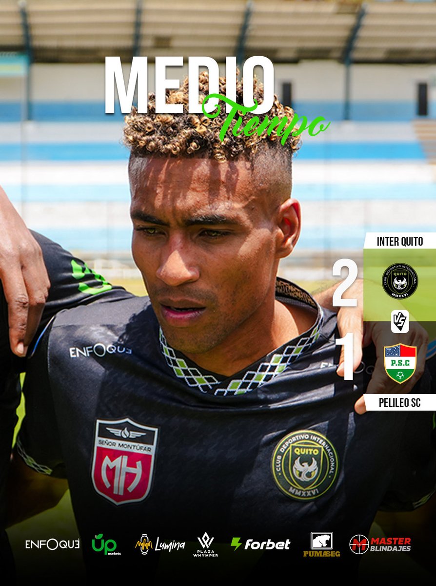 interdequito's tweet photo. ⏸️ MEDIO TIEMPO | 2-1 💚🖤

Nos vamos al descanso arriba en el marcador. 🔥
⚽ Arias y Cuesta aparecieron para poner los goles del Inter.

Quedan 45 minutos. ¡A mantener la intensidad y cerrar el partido! 💪

#InterDeQuito #AscensoNacional #VamosInter https://t.co/DuONxkneLd