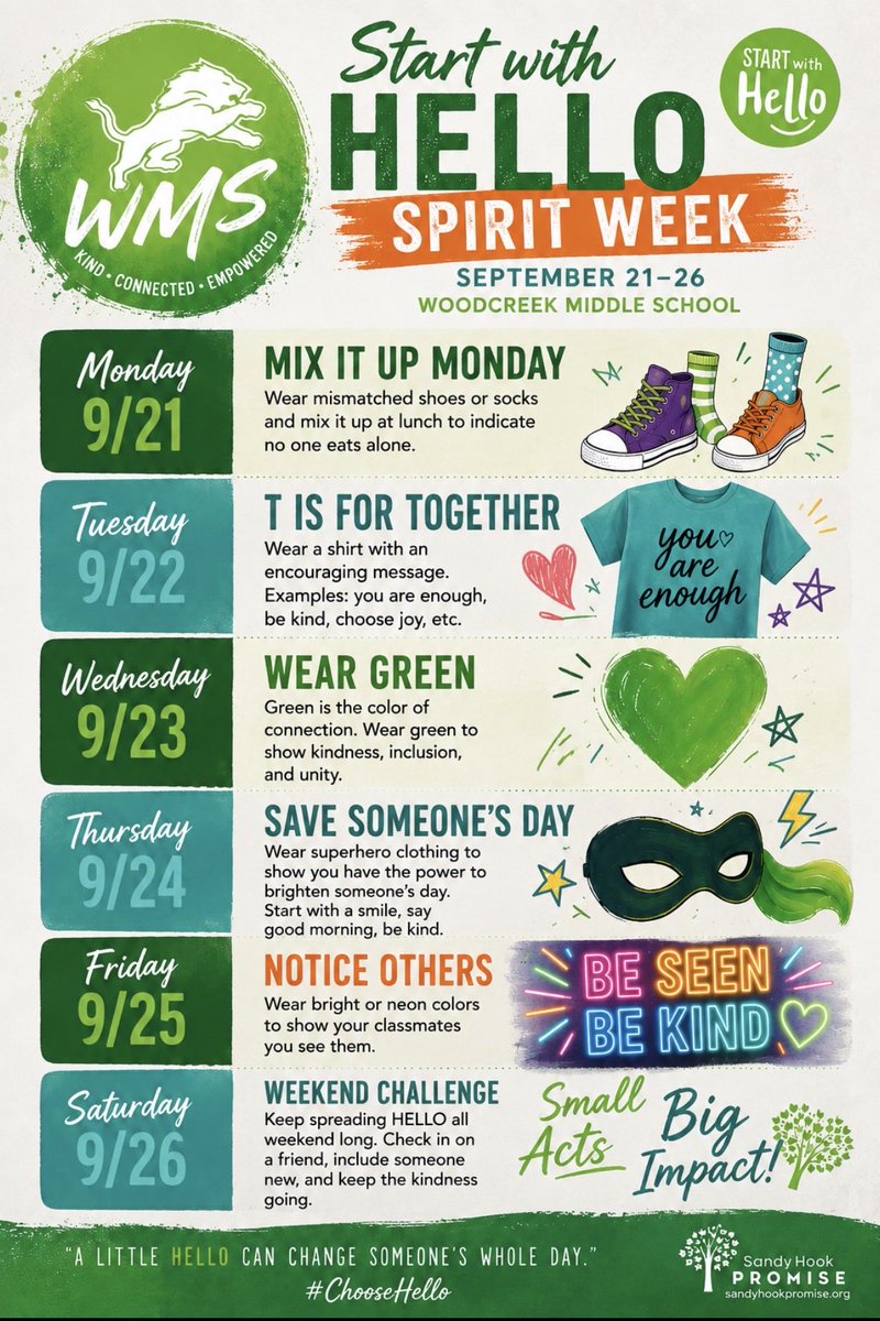 HumbleISD_WMS's tweet photo. Start with HELLO week starts Monday. #BeEliteWMS https://t.co/p59Cl0SR3l