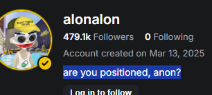 aurawithian's tweet photo. alon bio change?

https://t.co/0MAY884lCN https://t.co/mVtrOfqH9s