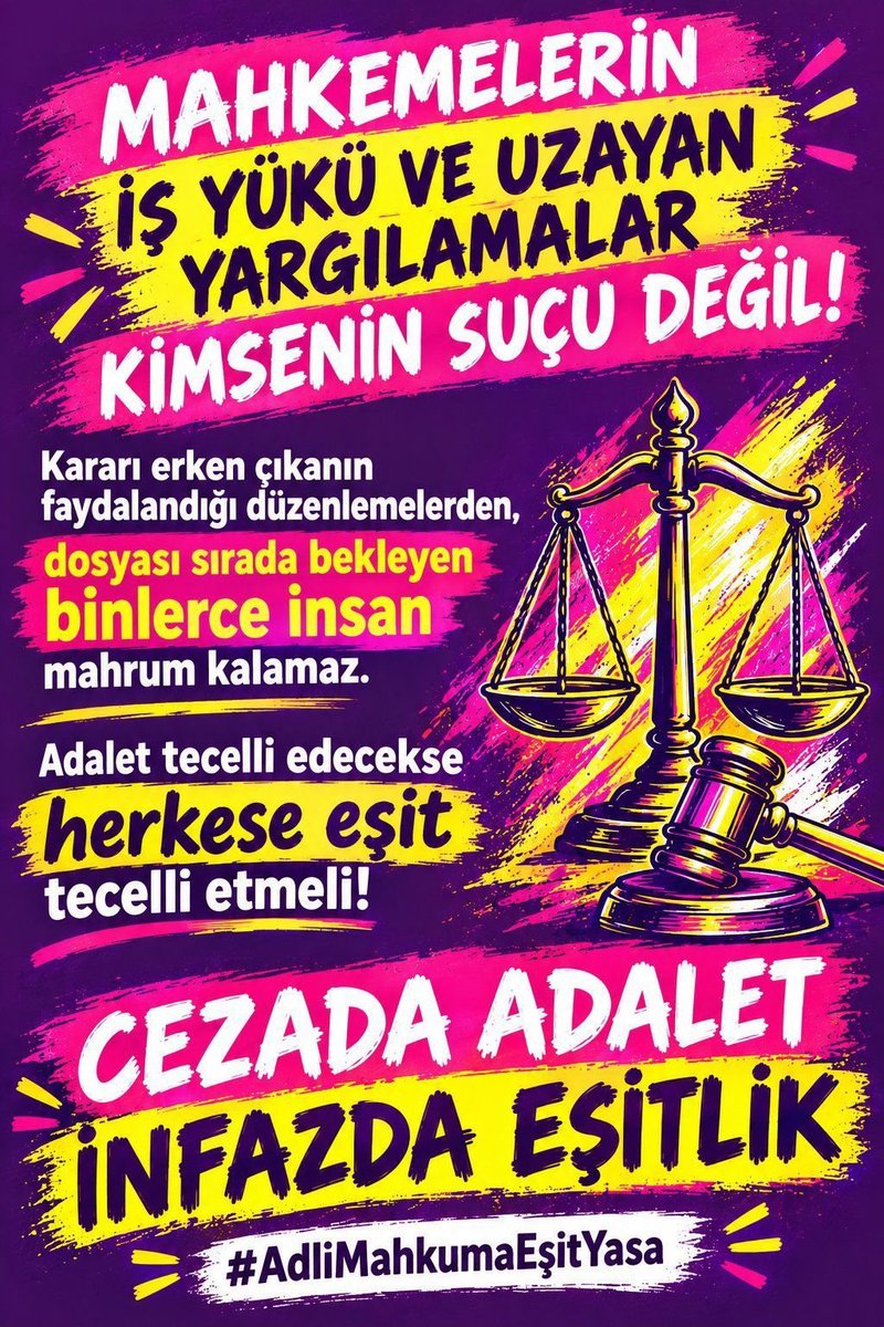 DenizimA66967's tweet photo. @AvMustafaArslan Hakkaniyetli, eşit ve dengeli bir infaz rejiminin kurulması için yetkililerimizden acil adım bekleniyor ❓
#AdliMahkumaEşitYasa #TCK220 #ŞTGA #AdilİnfazDüzeni
@RTErdogan @abakingurlek @avabdullahguler @AvOzlemZengin @YildizFeti @cuneytyuksel
CEZA DA ADALET İNFAZDA EŞİTLİK https://t.co/lyCfuAhRN8