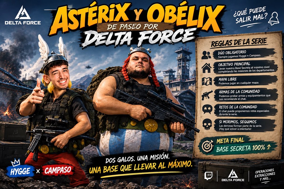 Campaso_'s tweet photo. Chavales bombazo el señor @HyggeKD  y yo vamos a llevar acabo una serie que espero que os mole está explicado en la imagen pero simple full dúo contra el mundo con un objetivo claro. https://t.co/FYxqYgQrVh
