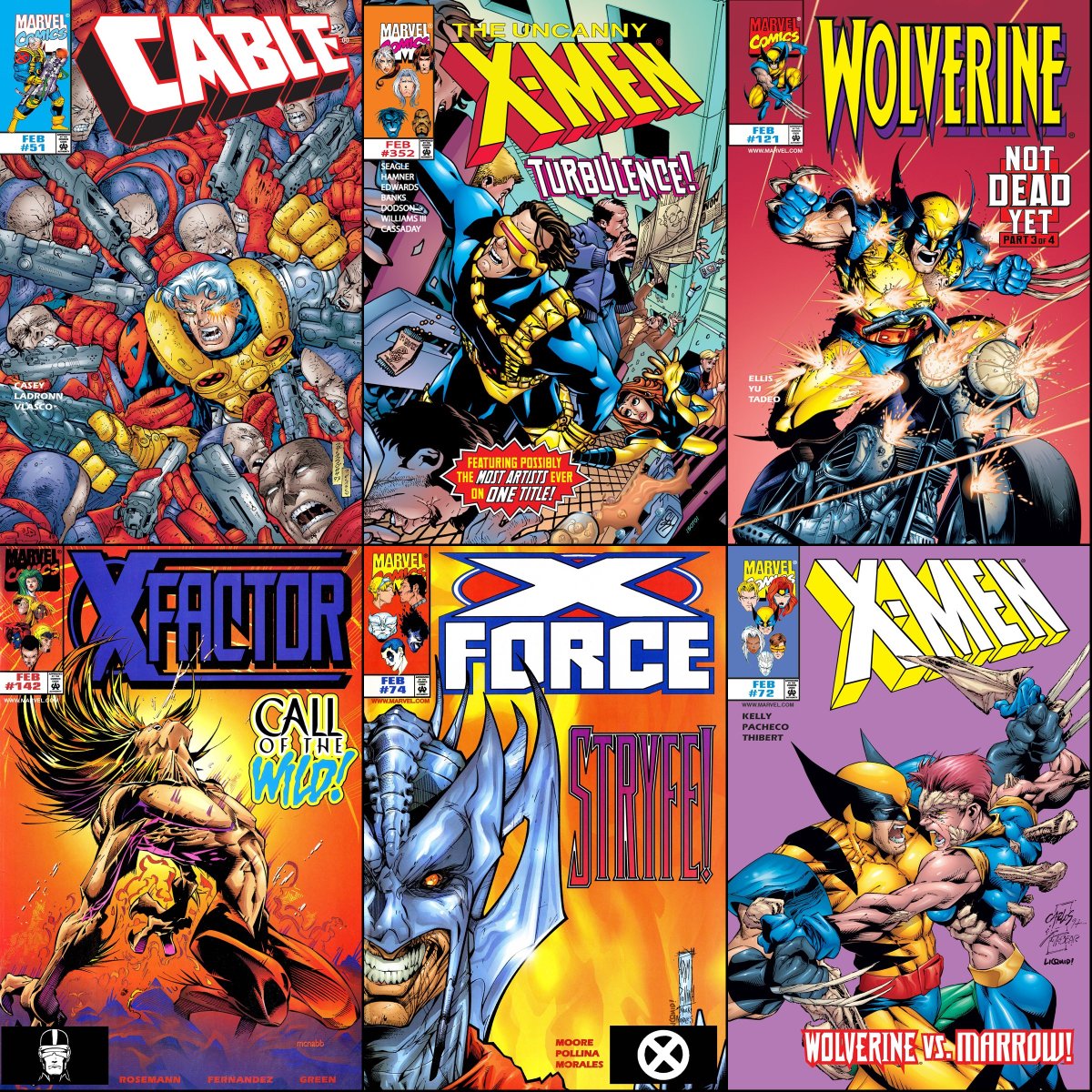 ClassicXMen's tweet photo. X-books that were on sale with cover dates of February 1998. https://t.co/3rwMY5ze6g