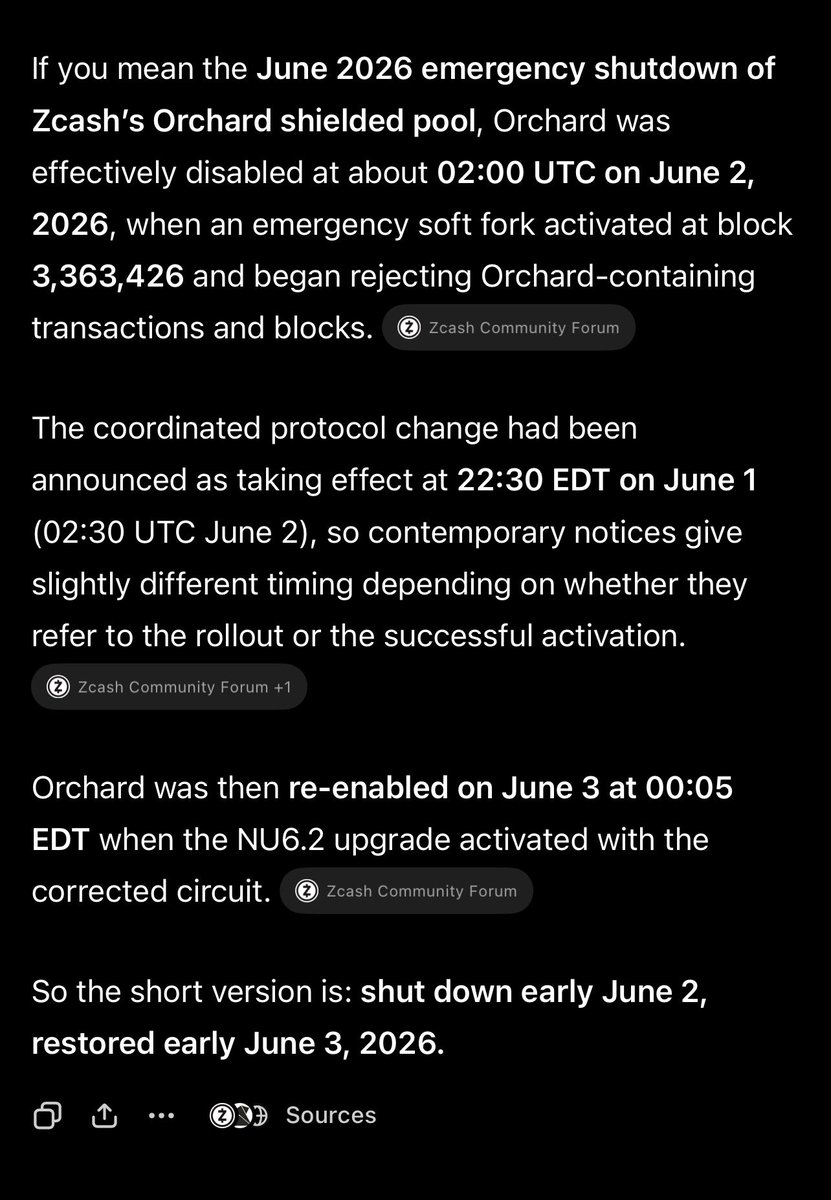 zkphub's tweet photo. @jaymesrosenthal Zcash will never flip Bitcoin not because it’s not a better version because it is 

But because it’s not decentralised and can be shut down. They shut it down recently https://t.co/GsYM966NN7