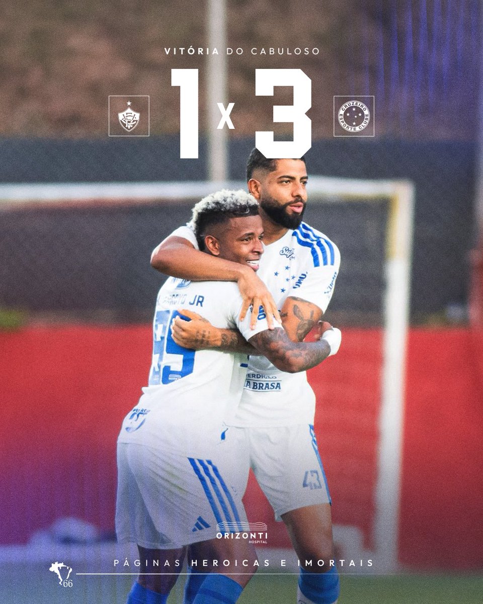 Cruzeiro's tweet photo. 🕘 Fim de jogo e 𝙈𝘼𝙄𝙎 3️⃣ 𝙋𝙊𝙉𝙏𝙊𝙎 𝙋𝘼𝙍𝘼 𝙊 𝘾𝘼𝘽𝙐𝙇𝙊𝙎𝙊!!!! 💙

FORA DE CASA, O CABULOSO VIRA PRA CIMA DO VITÓRIA E GARANTE MAIS TRÊS PONTOS NO CAMPEONATO BRASILEIRO!! VAMOSSSS!!!! 🦊

⚽ ARROYO, VILLALBA E MATHEUS PEREIRA MARCARAM OS GOLS CELESTES!!!

🔷 #VITxCRU | 1-3 | #PáginasHeroicas