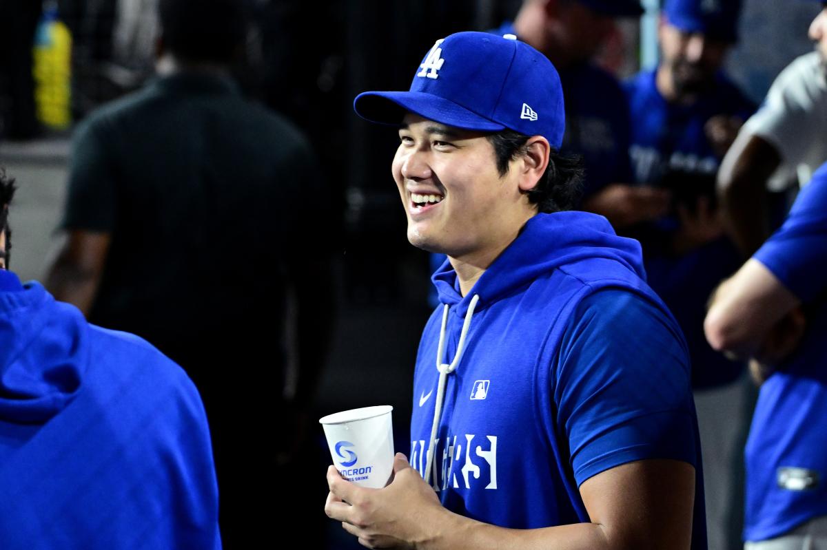 nypost's tweet photo. Pitcher from Shohei Ohtani's alma mater delivers first pitch at Dodgers game https://t.co/iDyeLZdXDa https://t.co/bNqFijHA7g