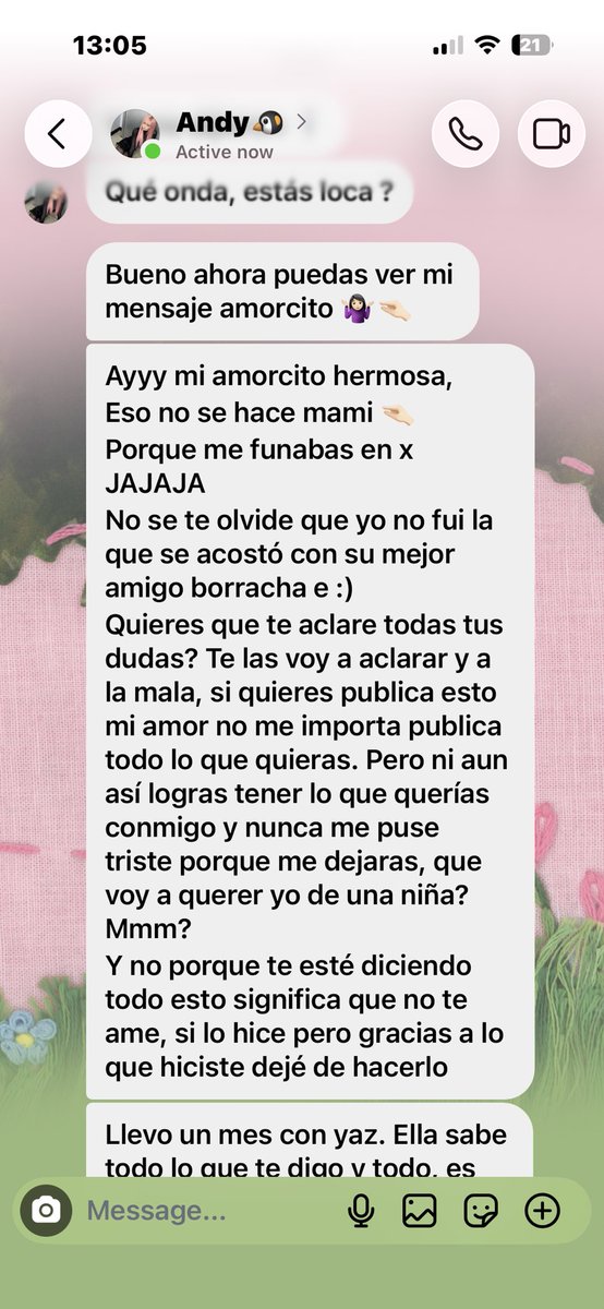 dashipopo's tweet photo. me borraron el post y lo subo otra vez para ya darle cierre a esto, me echa en cara cosas q hice cuando no éramos nada como si mi vida sexual fuera tema de conversación y después se pone a hablar orgullosa de sus cosas ??? pero ya no vale la pena seguir hablando de esto lol https://t.co/RH546PZtNl