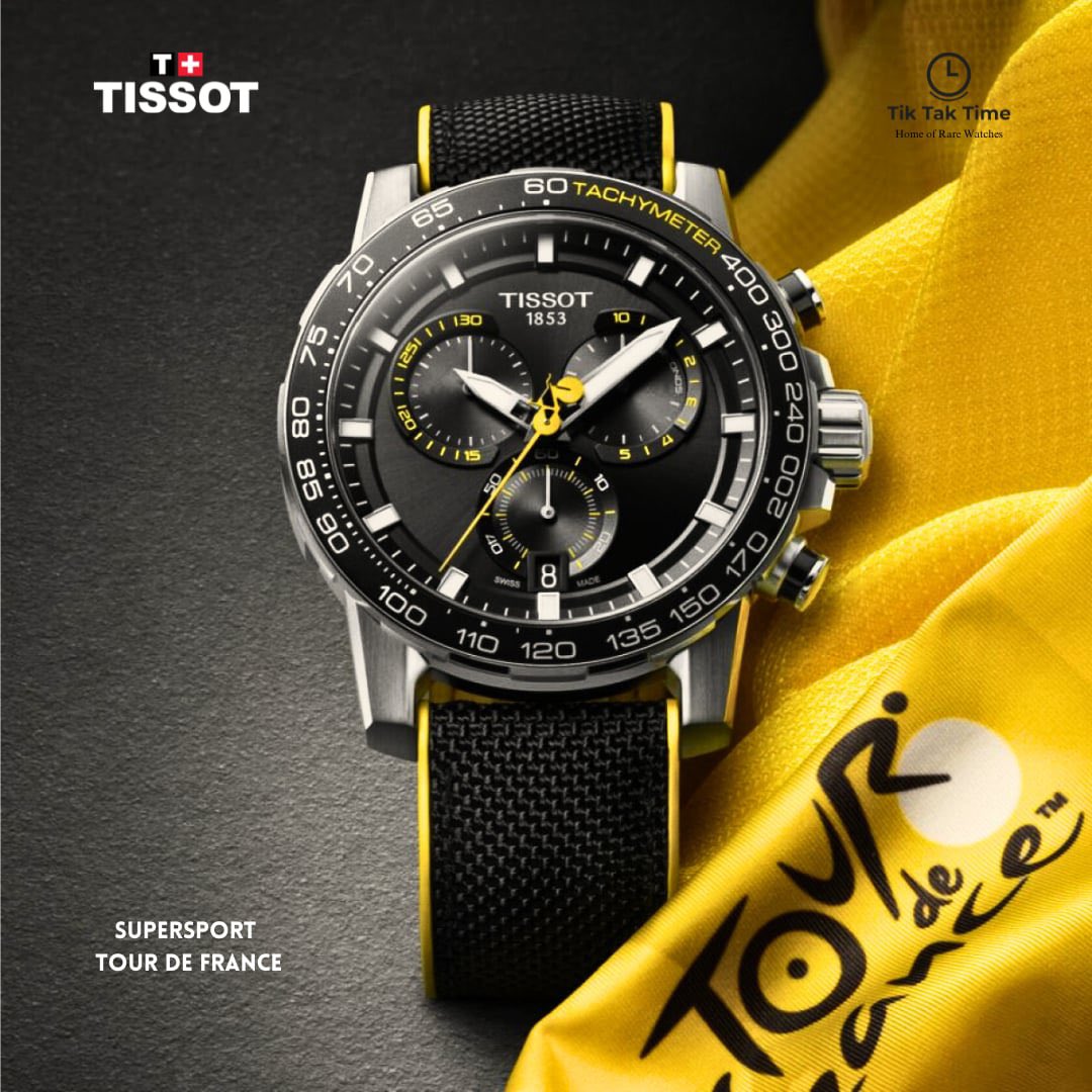 TiktaktimeInfo's tweet photo. 🏁 Tissot Supersport Chrono Tour de France (T125.617.17.051.00) — sporty style with Swiss-made precision! Black dial, sapphire crystal, stainless steel case 45.5mm, and quartz (EOL). Water-resistant 100m. ⌚🔥 #Tissot #TourdeFrance #Chronograph https://t.co/CubdbhmQaI