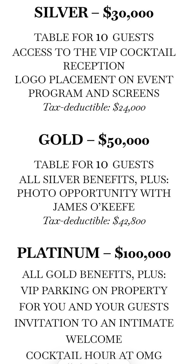 Villgecrazylady's tweet photo. Nothing says “citizen journalism” like $3,000 - $5,000 tickets and $30,000 - $100,000 tables https://t.co/EkM5vjFNQB