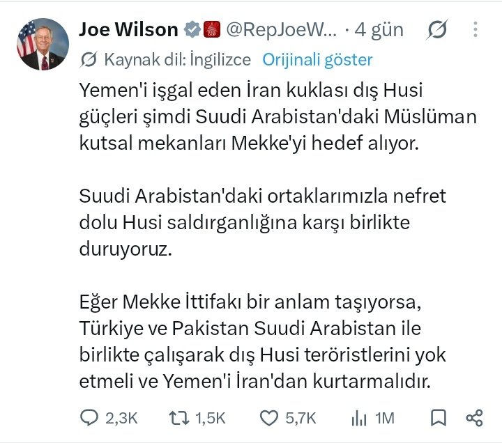 aslan030734's tweet photo. ABD Temsilciler Meclisi Üyesinin 4 gün önce söylediklerini bu gün birçok Akp li ağız birliği etmişçesine tekrarlıyor... 
HUSİ-ARABİSTAN savaşı bizim meselemiz değilken bizi bataklığa çekiyorlar...
Mekke Anlaşmasının ABD ve İsrail'in dayatmasının ürünüdür... https://t.co/wvVFp86Rc0