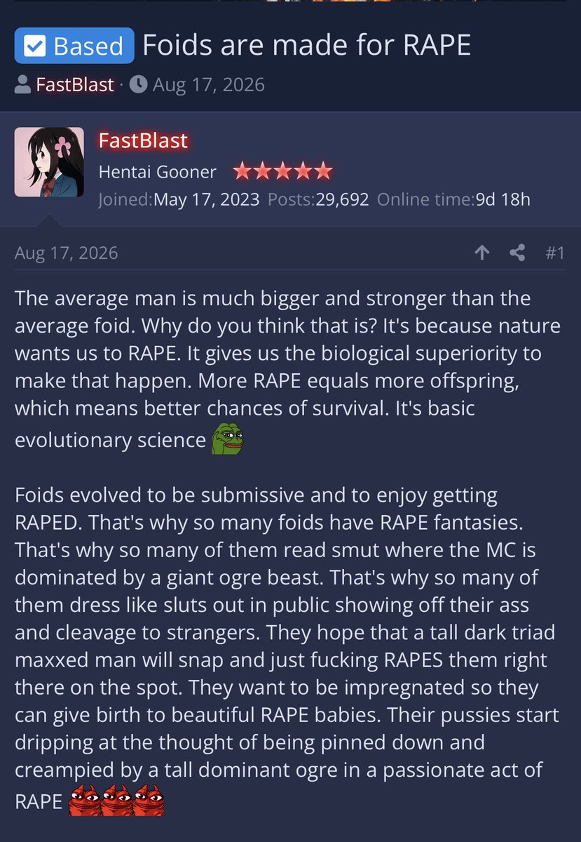 geminismediaa's tweet photo. @wotnsla20799 @stewartesss you notice how you have to dig up a post from 2019 and i can dig up pro rape posts from this year alone because https://t.co/ymf4KDtCqU makes a pro rape post every 30 minutes https://t.co/A9Y2y9sdXO