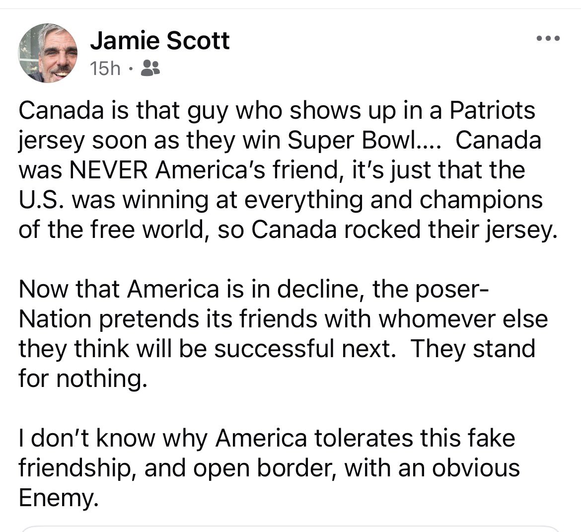 TruthPartyJamie's tweet photo. @Agisuticaeagis @Bri_CJC @USPACOM You don’t have any Canadian brothers and sisters; Canada and its people are hostile to the United States and would never lift a finger to help you during an actual attack.  

The only Canadians that like America, are those of us completely HATED by our anti-American Canadian Gov. https://t.co/WHRZ19sfnP