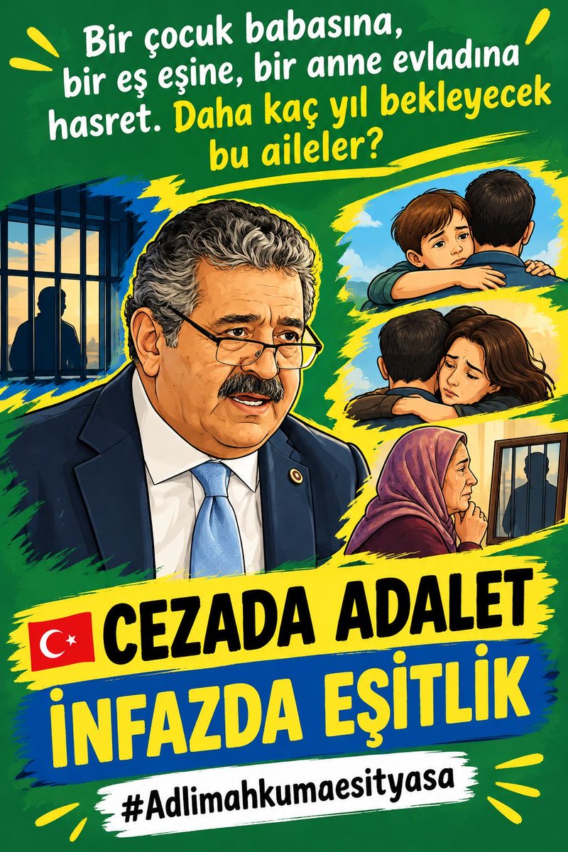 AfHaktir's tweet photo. Çocuklar babalarına, anneler evlatlarına, eşler sevdiklerine yeniden sarılabilmenin umudunu taşıyor.

Bu bekleyiş yıllara dönüşmesin.

Adli mahkûmlar için eşit ve adil bir infaz düzenlemesi yapılmasını bekliyoruz.

#AdliMahkumaEşitYasa

CEZADA ADALET İNFAZDA EŞİTLİK
@YildizFeti https://t.co/PVgqkcNomR
