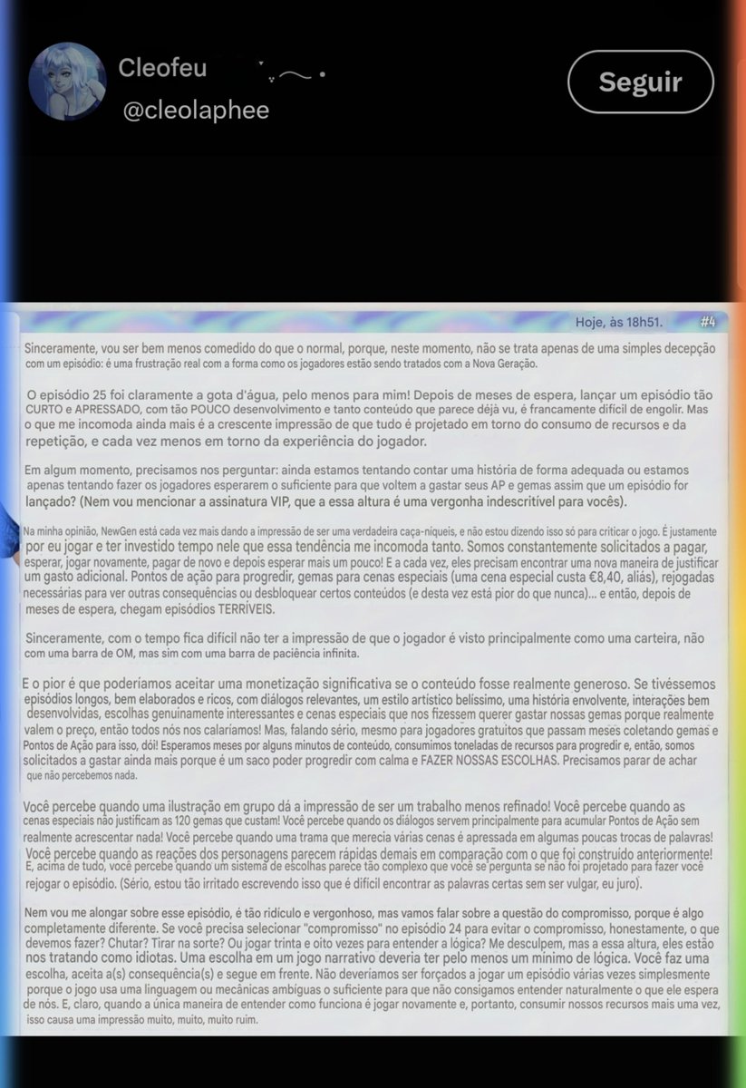 loveforlys's tweet photo. nossa colega francesa que fez um textão descascando a 🐝 e realçando como essa empresa não nos vê como jogadores e sim como uma carteira!!!! essa prin canetou aqui mds https://t.co/pAN9RNg8wp