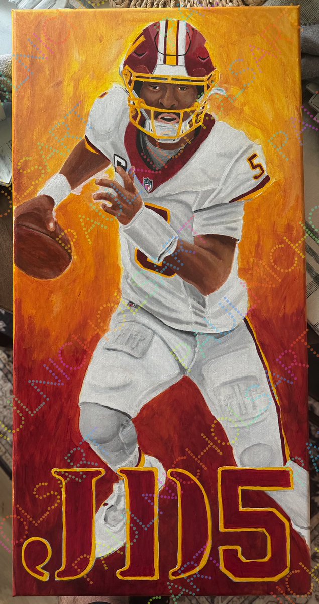 PaulNicholsArt's tweet photo. A little touch ups to do, but my Jayden Daniels painting is done. 

Based on amazing photography by @Dullah_vision 

Repost/share/follow for a chance to win a 10”x20” print!  

Winner announced in 4th quarter. 

#RaiseHail https://t.co/ZmEXFOFlYM