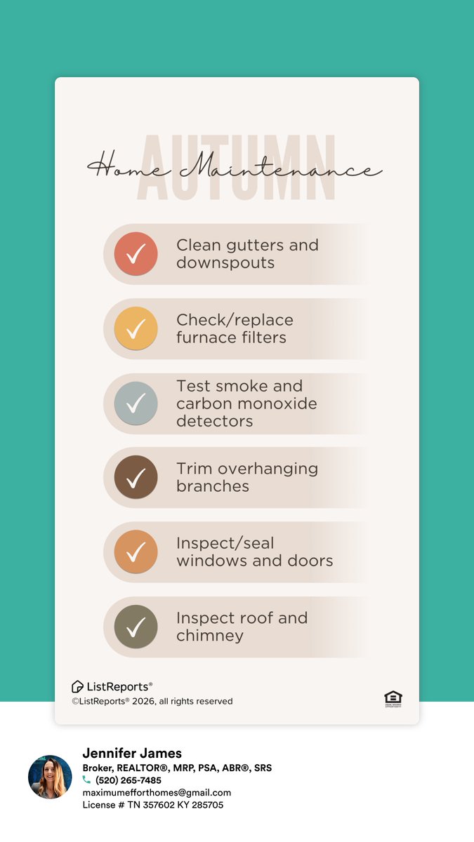MaximumJen's tweet photo. Fall in love with your home all over again by tackling seasonal maintenance! 🍂 From gutter cleaning to sealing windows, this checklist has got you covered. Don't let minor issues ‘fall’ through the cracks – a well-maintained home is always in season! https://t.co/x3oD2MF0jt