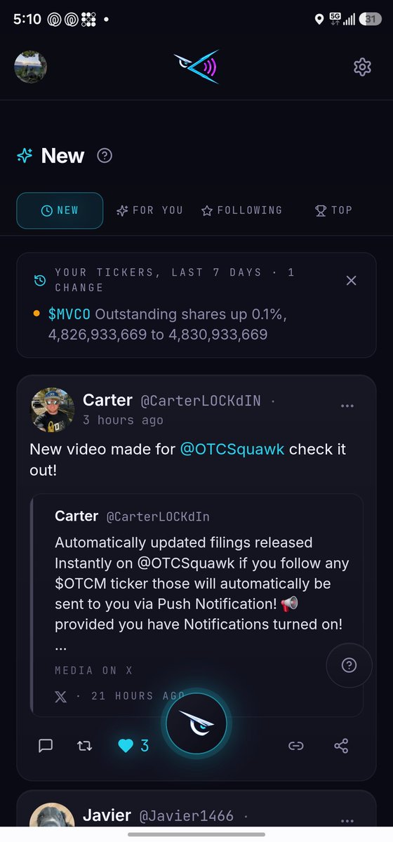 AmitXMaitra's tweet photo. With @OTCSquawk, you will know when the ticker you follow had a change in OS. Very important information to know with other important features as well, all in one app. Join to use squawk as a tool to enhance your trading in the OTC! https://t.co/OCqzDcPuU3