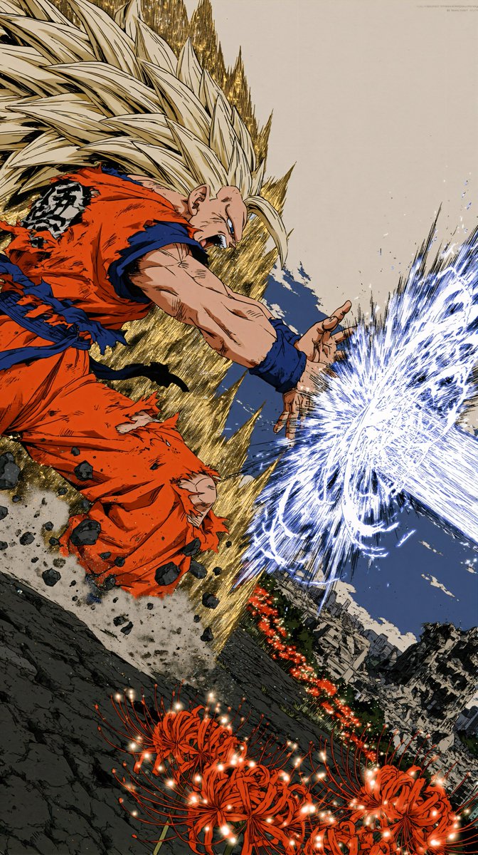 Classisco123's tweet photo. Son Goku in his Super Saiyan 3 form https://t.co/ddJqiX8yFC