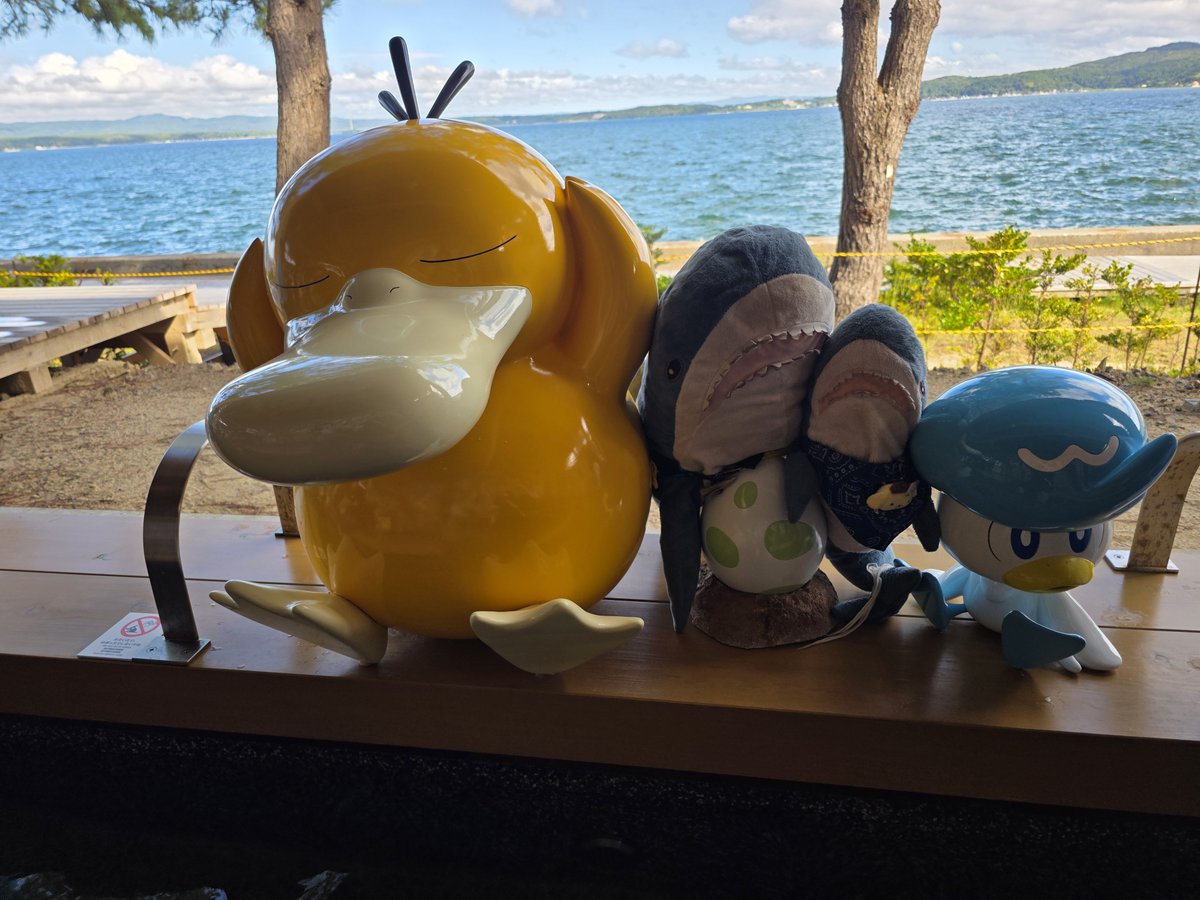 IKEAsame's tweet photo. ポケモンと足湯してから、藻塩作りに参加したよ https://t.co/V07WeWQlzb