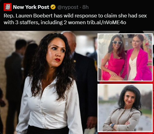 SpeakTruthAndRH's tweet photo. Boebert is getting more heat for an alleged consensual relationship than all of Epstein's clients combined. https://t.co/q2dmmYsbVa