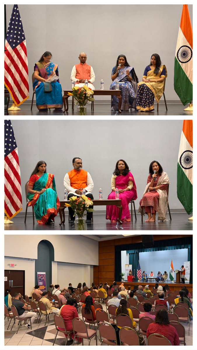cgihou's tweet photo. 🌿 Celebrating the 11th Ayurveda Day – “Ayurveda for a Healthier Tomorrow” 🌿
The Consulate, together with the Ministry of Ayush, AAAP, NAMA, TAPAS, ISKCON Houston, and other diaspora organizations marked the 11th Ayurveda Day with a vibrant community celebration on 19 September 2026.

The program featured two focused panel discussions. The first panel, “Ayurveda for Community Wellbeing & Sustainable Living,” moderated by Mr. Sonal Gupta, brought together Vd. Sushma Jakkula, Vd. Anand Yadav, Vd. Dhanada Kulkarni, and Vd. Anu PK, who shared insights on lifestyle harmony, preventive care, and sustainable living through Ayurveda.

The second panel, “Integrating Ayurveda into Modern Healthcare for Better Health Outcomes,” moderated by Vd. Deepa Bhat, featured Dr. Rajashree Nambron, Dr. Suparna Chhiber, Vd. Meenakshi Gupta, and Vd. Sonal Gupta, highlighting collaborative approaches between Ayurveda and modern medicine.

An engaging interactive session led by Vd. Rajesh and Vd. Goral encouraged audience participation through an Ayurveda quiz and Q&A. Community members also benefited from personalized consultations and Prakriti analysis offered by leading practitioners including Vd. Anand Yadav, Dr. Sonal Gupta, Vd. Lakshmi Maliakkal, Vd. Meenakshi Gupta, Vd. Anu PK, Dr. Usha Devi, Vd. Dhanada Kulkarni, and Vd. Deepa Bhat.

A special address by Hanumat Presaka Swami added a profound spiritual dimension, connecting Ayurveda’s principles with holistic wellbeing.

In his remarks, the Consul General reaffirmed the Consulate’s commitment to promoting and propagating Ayurveda, Yoga, and India’s universal knowledge systems across the United States, and thanked all partner organizations, experts, and volunteers for their enthusiastic participation

#AyurvedaDay2026 #AyurvedaForAHealthierTomorrow #Ayush #IndianKnowledgeSystems #HolisticHealth #CommunityEngagement #CulturalDiplomacy #OneHealthOneFuture #ViksitBharat