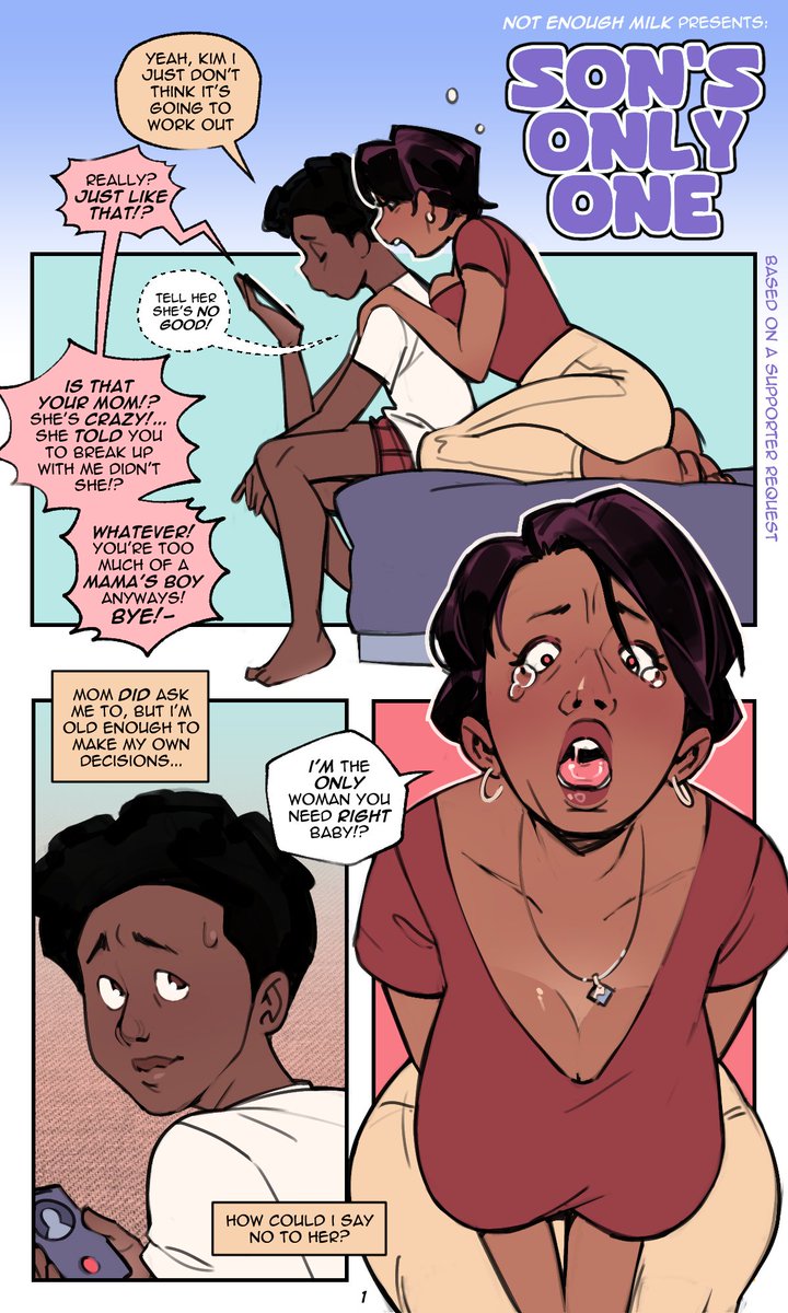 not_enough_milk's tweet photo. how about some art?

here's a short #taboo comic i did some months ago featuring another obsessive mom and a son who can't say no to her

"Son's Only One" https://t.co/pAvmCdxQNS