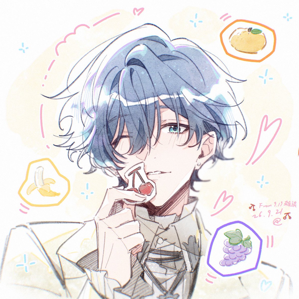 denshirenji2022's tweet photo. 全力で可愛く描いた🍒#山田のファンアート https://t.co/2cYZjRVg6g