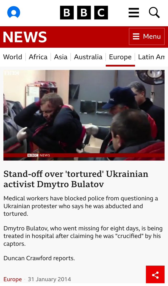ChanceGardi's tweet photo. Prof. Ivan Katchanovski, ucraino: L'indagine della polizia ucraina conferma le mie ricerche. Il “rapimento, tortura e crocifissione da parte di agenti russi” di Dmytro Bulatov leader di Maidan nel 2014, fu autoinflitto e inscenato dai suoi facendogli ferite con strumenti sterili. https://t.co/aSoRBvzsTW