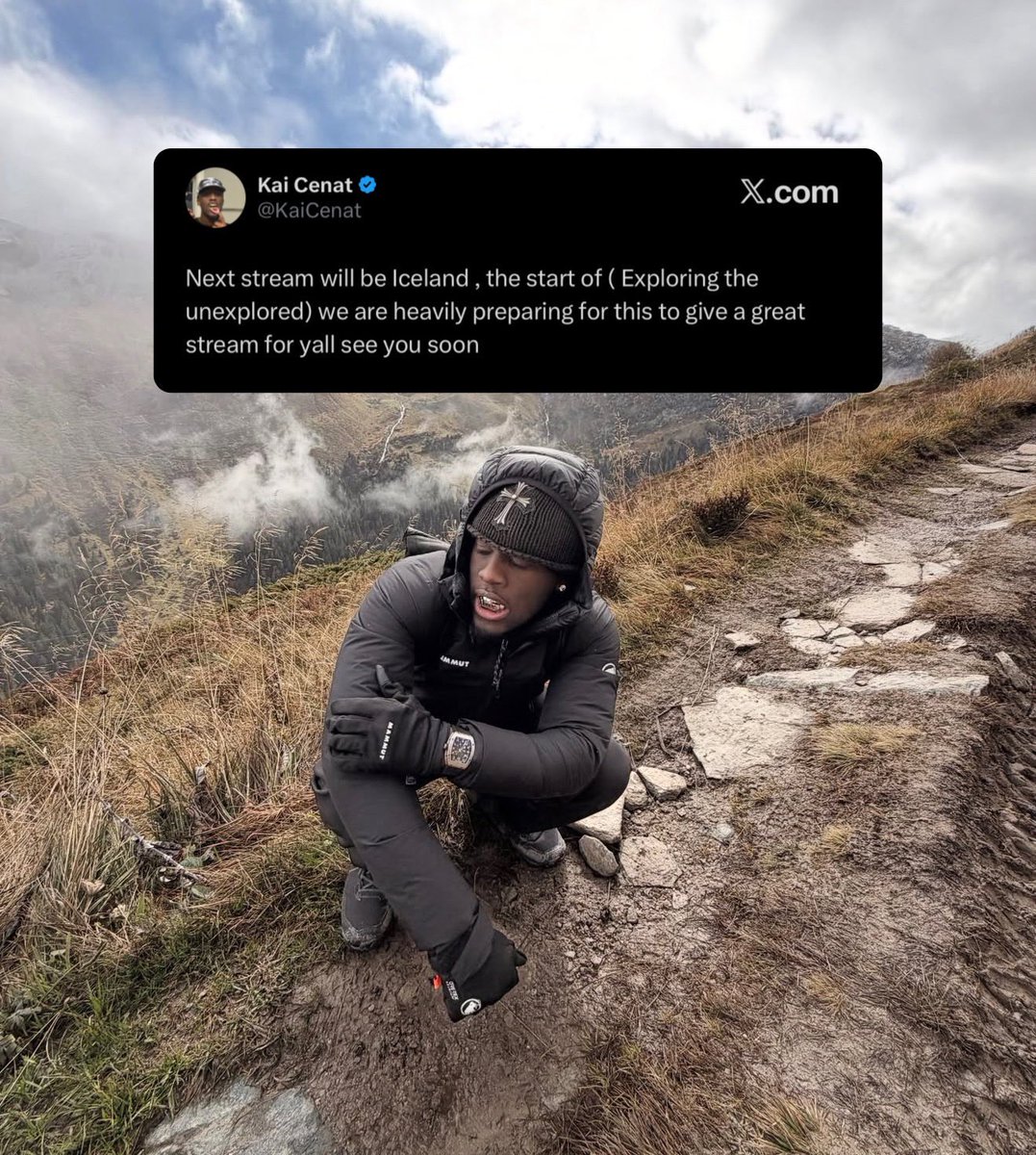 StreamCitty's tweet photo. Kai Cenat just locked in Iceland 🇮🇸 as the first stop of his new “Exploring the Unexplored” series.
That’s not a vacation stream. That’s the opener.
If this is stop 1… where does he go next? 👀 https://t.co/QugaxJuXyf