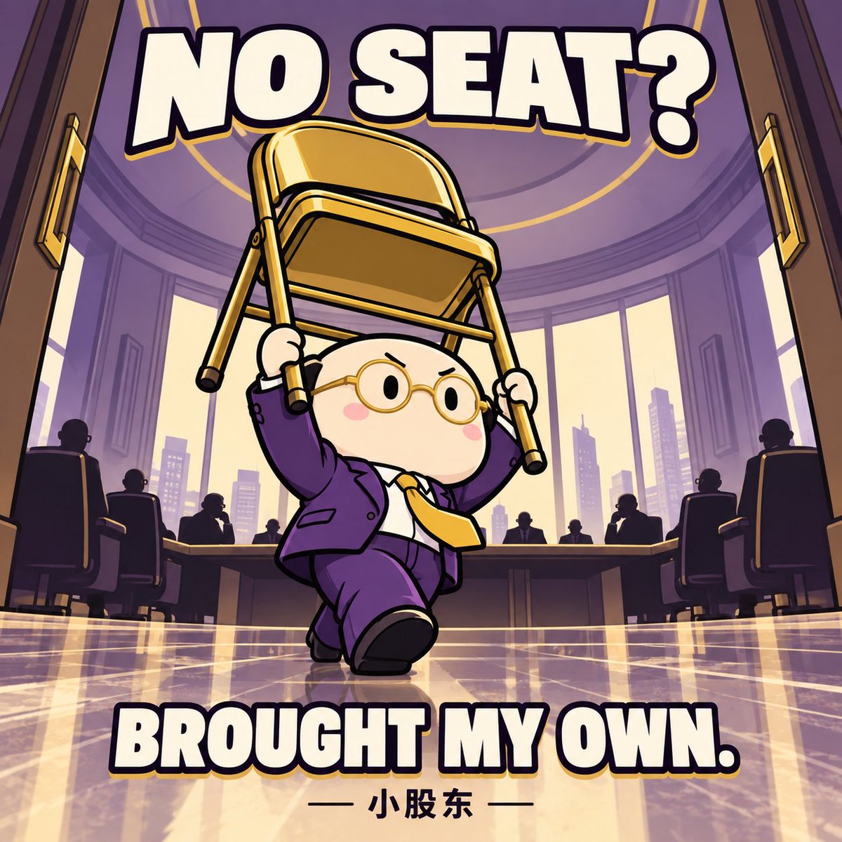 LilShareholder's tweet photo. No seat at the table?

Good thing we brought a folding chair.

小股东 have entered the meeting. 🪑 https://t.co/qVhxWIp34K