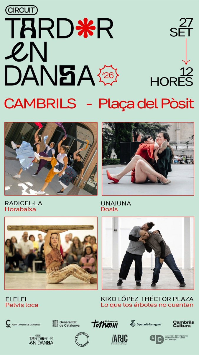 CambrilsCultura's tweet photo. Cambrils aquesta setmana Dansa!! 
a la @BiblioCambrils Balla'm un llibre
amb @joventutkmbrils un taller de dansa i diumenge a la plaça del Pòsit Tardor en Dansa  
No et quedis a casa! 
@ajcambrils @APdCDansa @acpd @cultura_cat @Dipta_cat 
#dansacontemporania https://t.co/zPWtPahC40