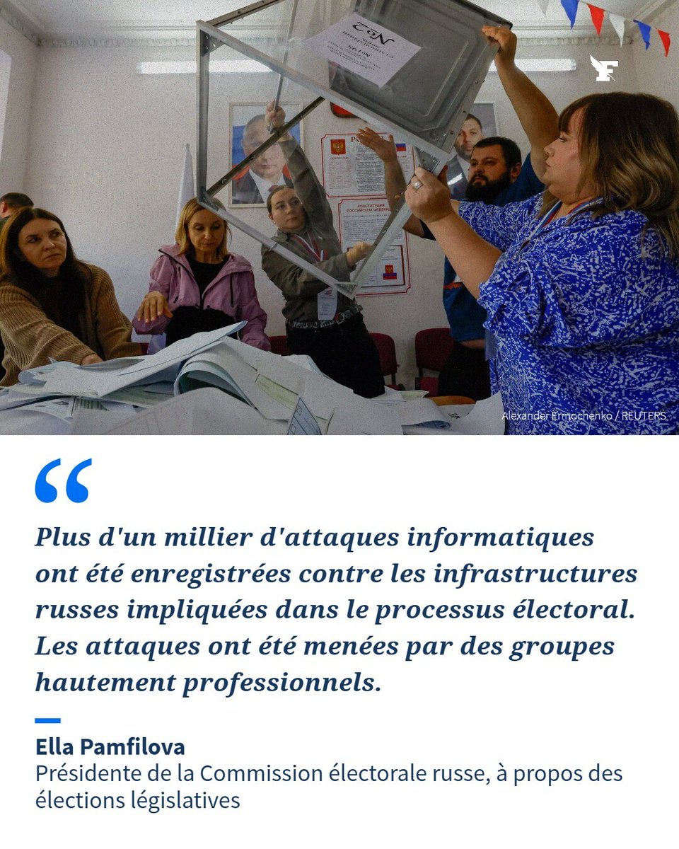 Le_Figaro's tweet photo. «Des signes d’une ingérence ukrainienne» : en Russie, plus d'un millier d'attaques informatiques auraient perturbé les élections législatives → https://t.co/khpJFNbVnI https://t.co/RHwHH4jvA3