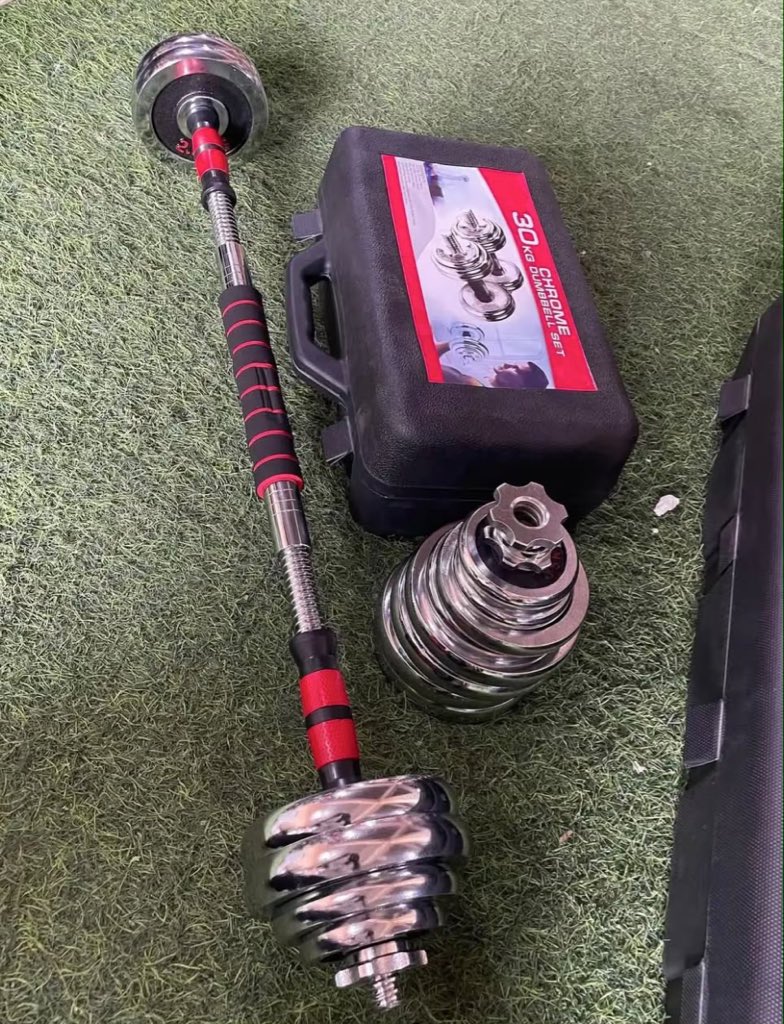 Ola_Oluwa3's tweet photo. 30KG CHROME ADJUSTABLE DUMBBELL AND BARBELL

PRICE:120k https://t.co/x1tftxv4Tf