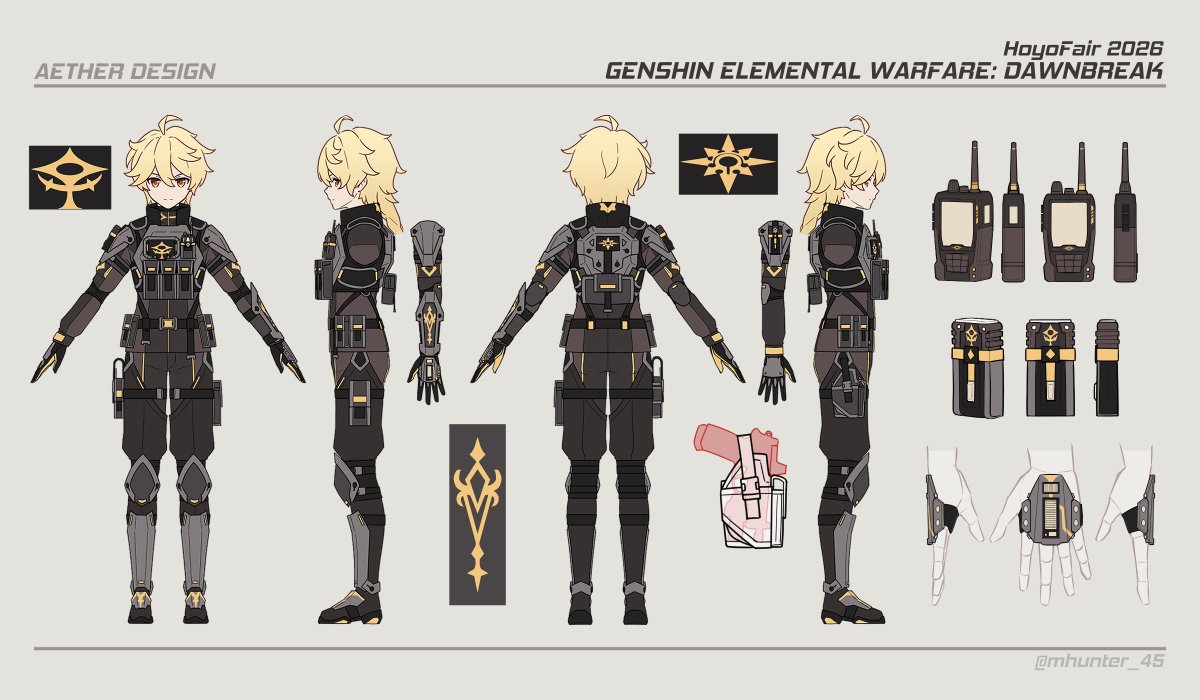mhunter_45's tweet photo. Thank you @No_Tables so much for having me again in Genshin  #Hoyofair Elemental Warfare: Dawnbreak! It was a lot of fun working with everyone on this amazing series! ^^

This time I got the chance to work on Lumine and Aether's designs! ٩(ˊᗜˋ)و https://t.co/ZDQxghDPeX