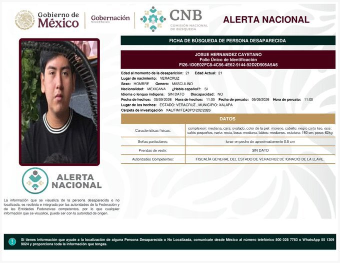 SoledadDurazo's tweet photo. 🚨 Hallan sin vida a Josué Hernández Cayetano, estudiante de la Universidad Veracruzana, tras 14 días desaparecido en Xalapa https://t.co/SZmn0UV6dH