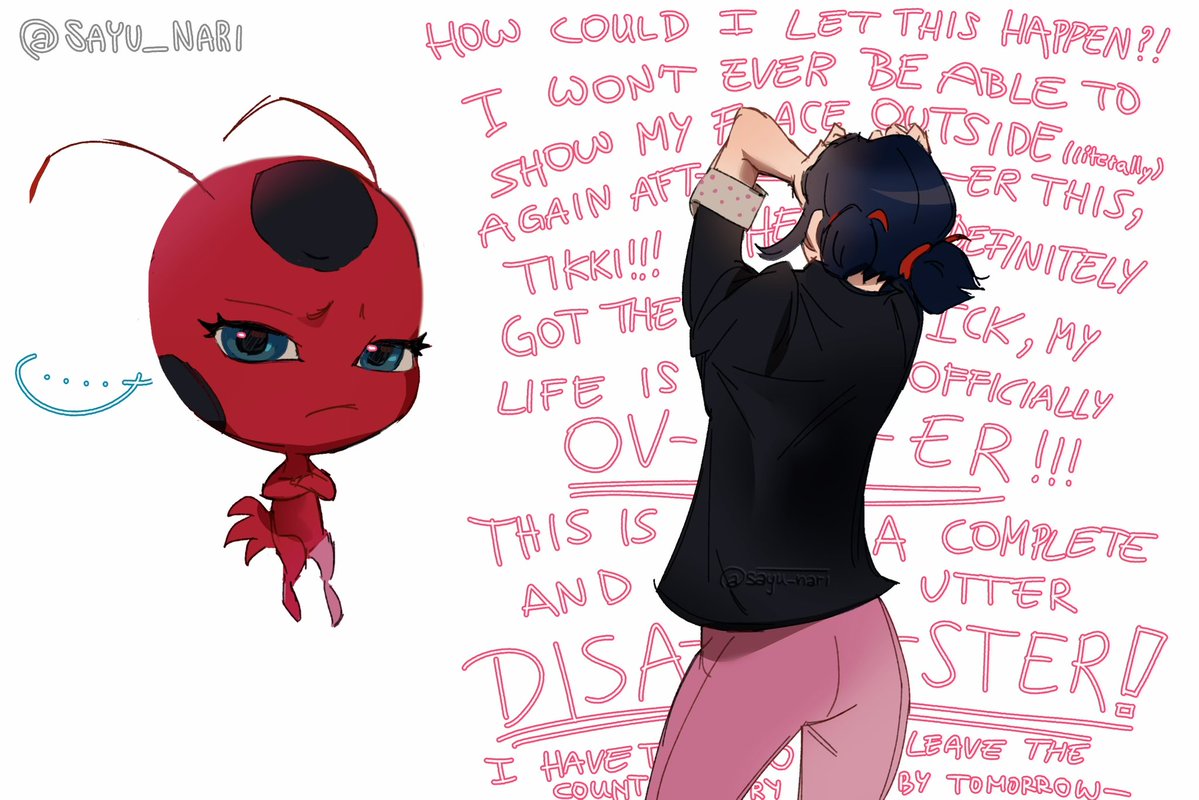 sayu_nari's tweet photo. Group project comic (they didn’t manage to get anything done) #mlbtwt #miraculousladybug #adrienette https://t.co/0K08PMLpLz