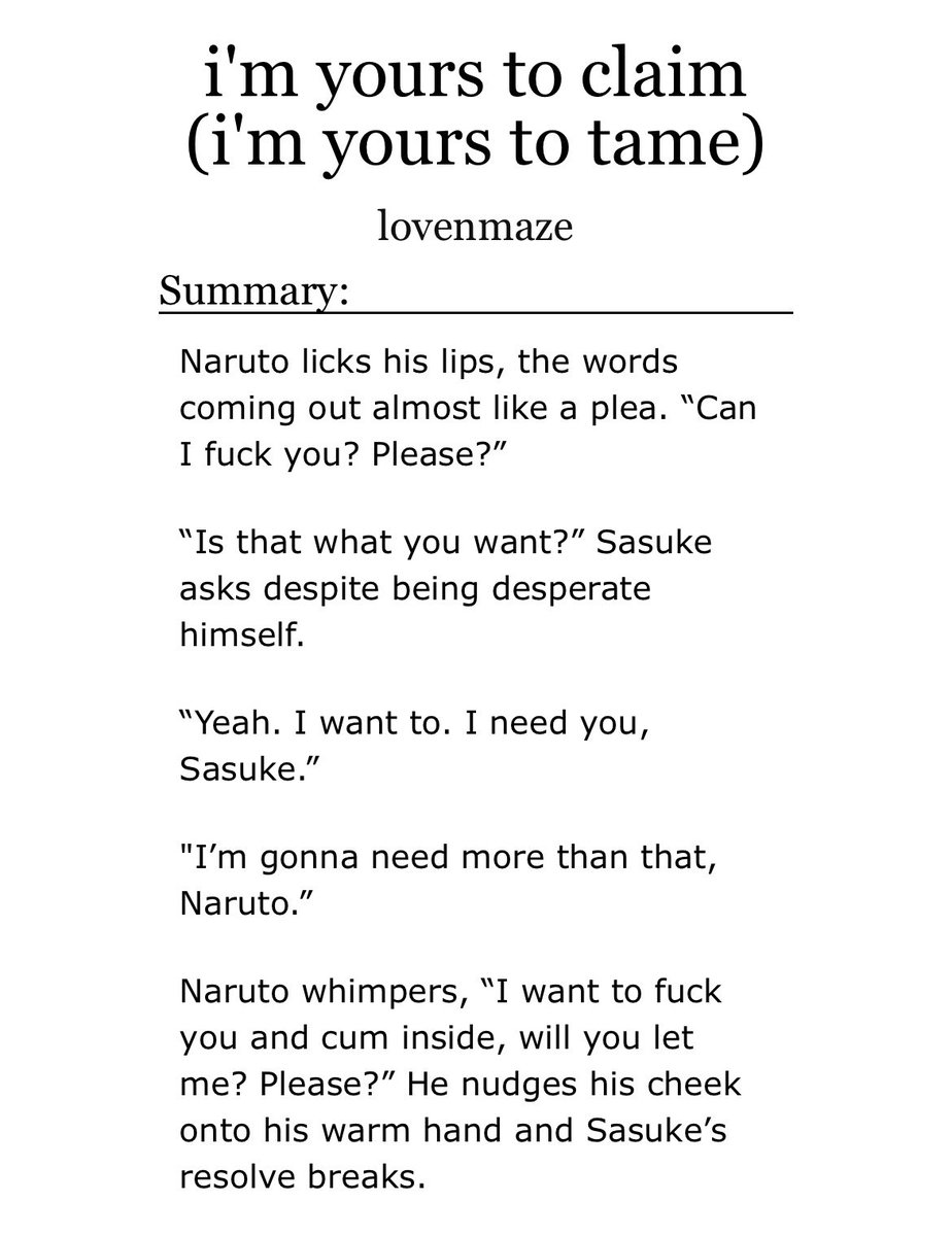 narusasuist's tweet photo. i’m yours to claim, i’m yours to tame 

tags: light bondage, power bottom!sasuke, pathetic/puppy top!naruto, possessive/jealous  uchiha sasuke, orgasm edging, 

🔗: https://t.co/Ohc1nn1PtC

(repost) https://t.co/OtW7EV9MN0