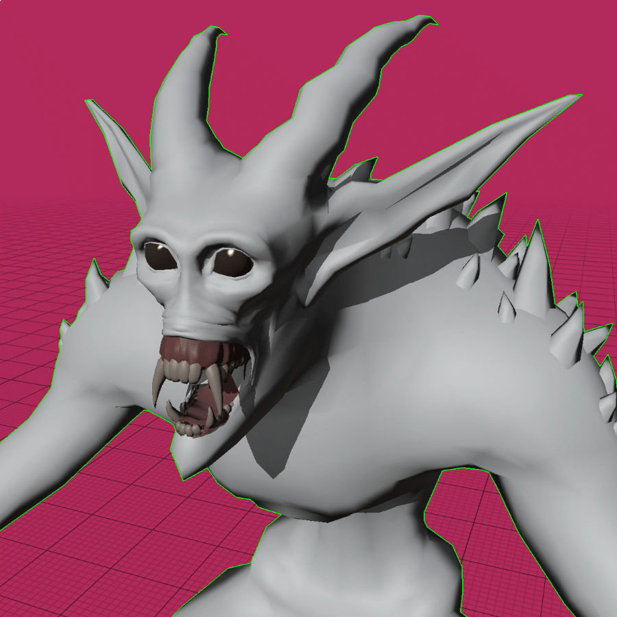 sbepii's tweet photo. wip gargoyle enemy 
my modeling tech is so messed up. it's all knife tool and manually pushing verts around.
#b3d #gamedev https://t.co/mMtxiciL1l